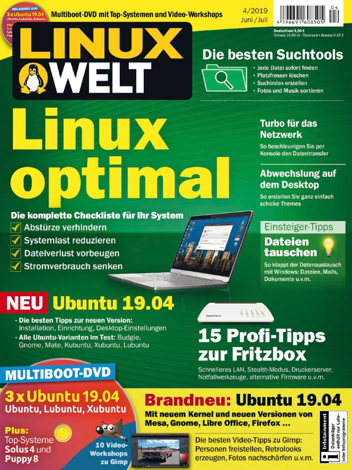 LinuxWelt 4/2019 am Kiosk Linux optimal IT Media Publishing